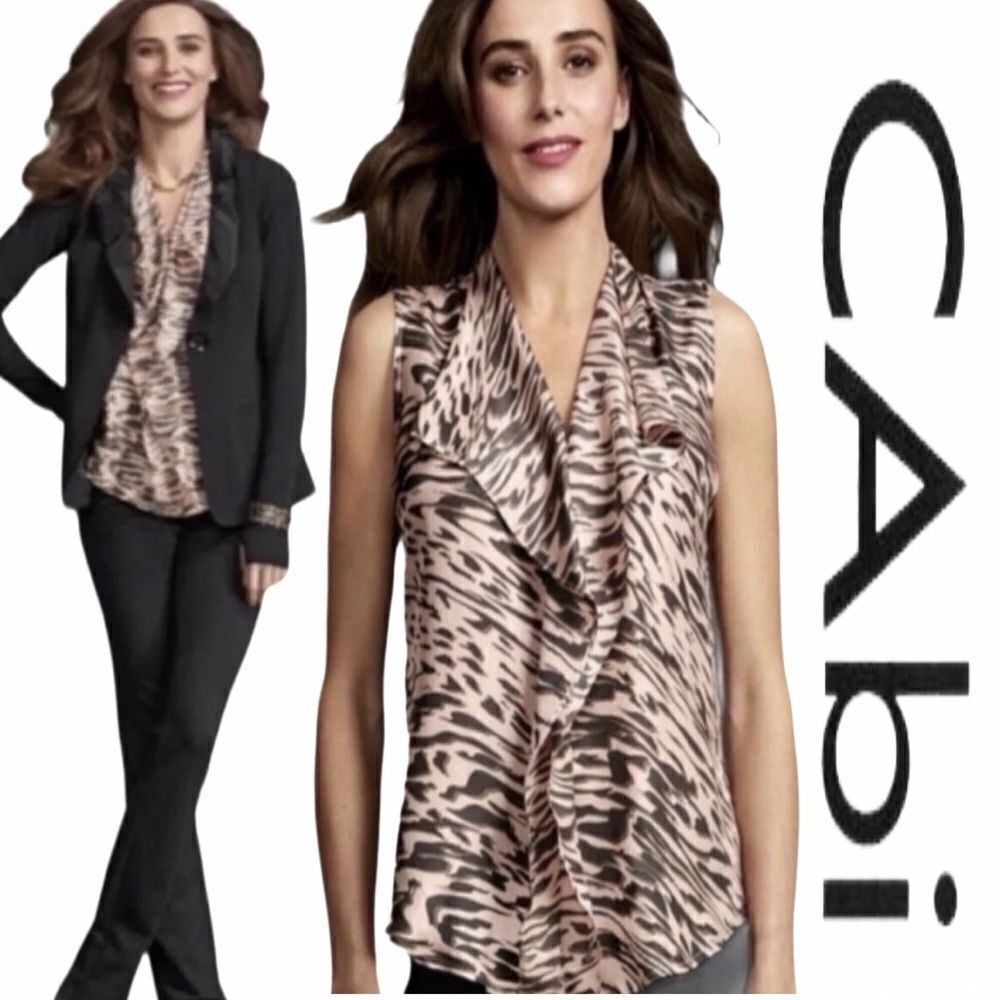 CAbi Just So Zebra Sleeveless Blouse
